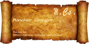 Mancher Csongor névjegykártya